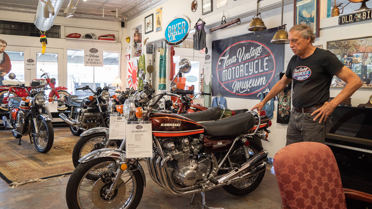 Texas Vintage Motorcycle Museum owner Gordon Massie