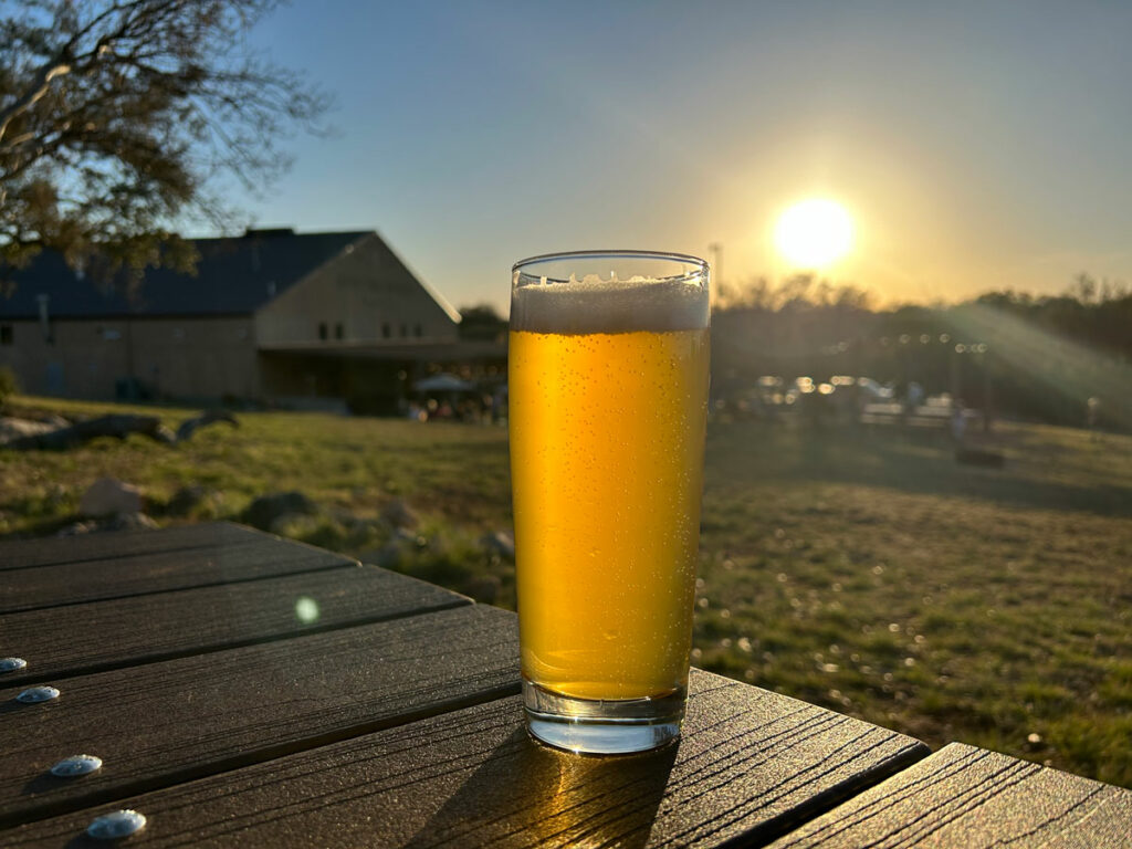 A blonde beer at Save the World Brewing Co. in Marble Falls.