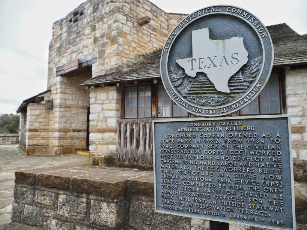 Longhorn Cavern State Park marker