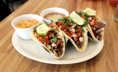 Jr's Authentic Tex Mex in Kingsland serves specialty brisket street tacos with fresh pico de gallo. Staff photos by Jennifer Fierro