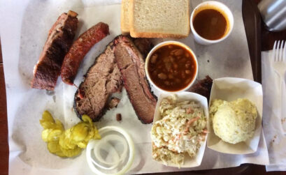 Get the whole spread of brisket, sausage, ribs and more at Opie's Barbecue in Spicewood. Staff photo