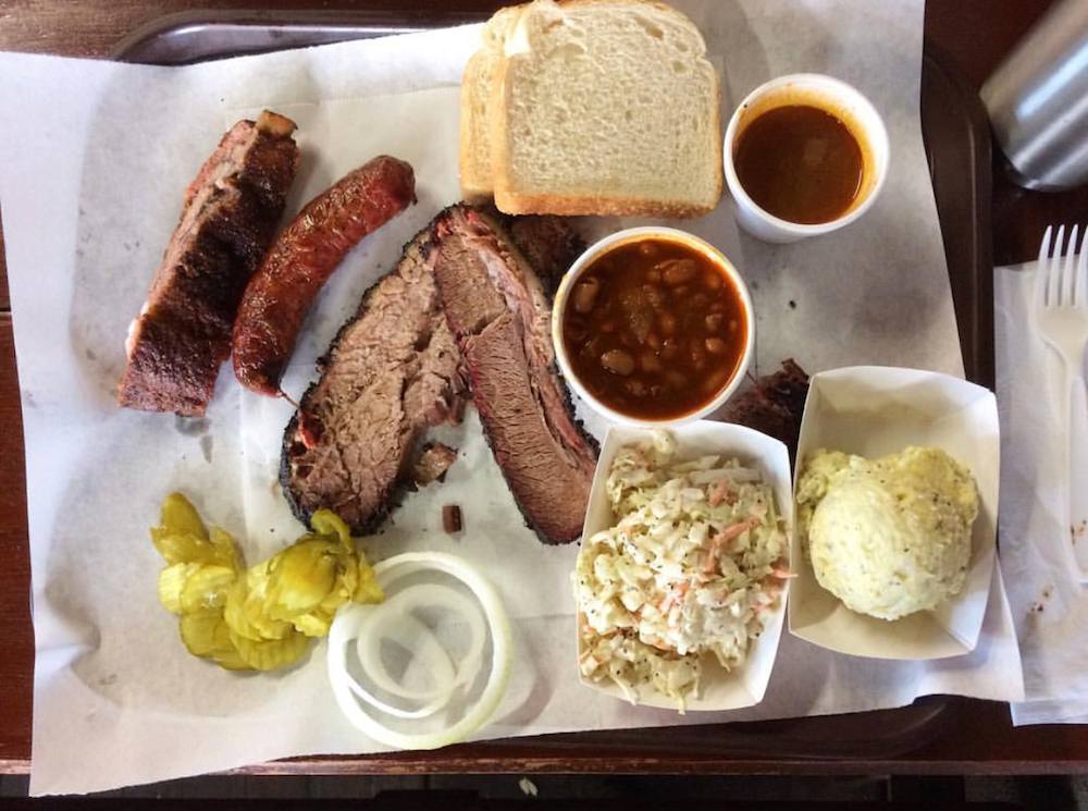 Get the whole spread of brisket, sausage, ribs and more at Opie's Barbecue in Spicewood. Staff photo