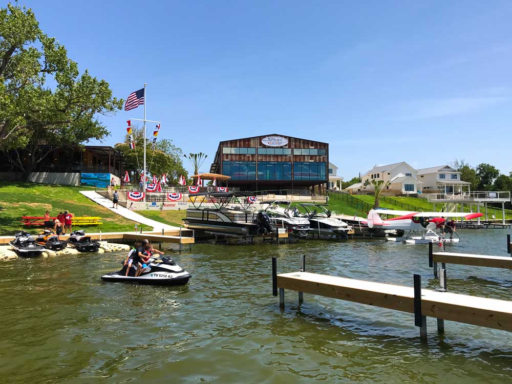 Forget the wheels; arrive by water. With room for 35 boats and 10 watercraft (and even a sea plane!), Boat Town Burger Bar is Lake LBJ’s biggest, newest restaurant on the water. Staff photo by JoAnna Kopp