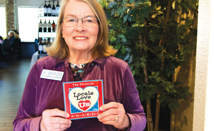 Highland Lakes Service League President Merrill Laurentz accepted the 2022 Locals Love Us honor on behalf of her organization. Staff photo by Daniel Clifton