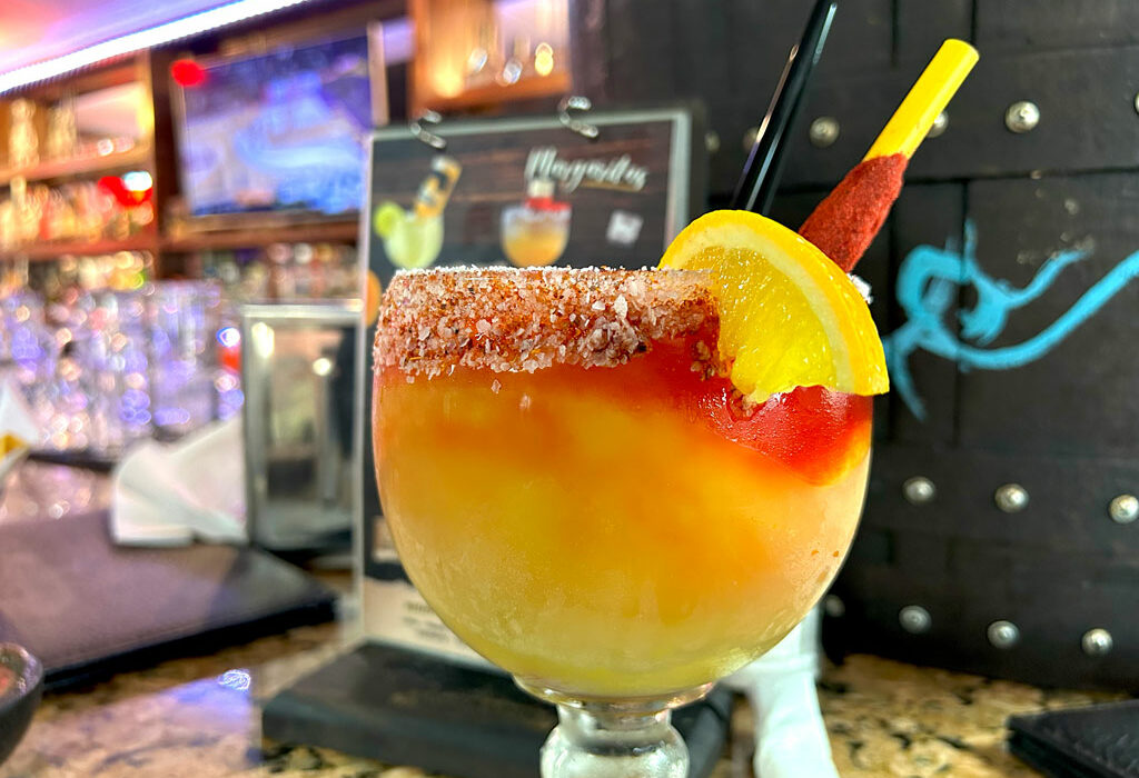 Order this colorful and tasty mangonada, mango margarita served with a tajin-coated straw, from El Jimador Don Pilo in Marble Falls. Check out more Highland Lakes spots for adult drinks in the list below. Staff photos by Nathan Bush