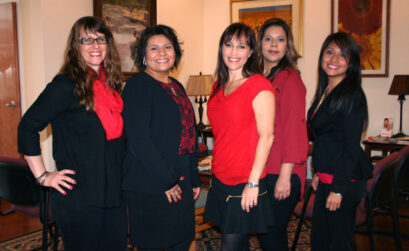 The recipient of the The Picayune’s 2015 Locals Love Us favorite doctor for the Marble Falls area is Dr. Juliette Madrigal (third from left). Pictured at the new location of Madrigal’s medical practice, 105 Meadowlakes Drive in Meadowlakes, are Lindsay Crawford (left), Nohemi Medina, Madrigal, Jannet Medina and Edlin Aguilar. Staff photo by Connie Swinney