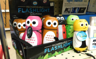 Cute, rechargeable, and wearable flashlights found at Ford & Crew Home & Hardware in Marble Falls will light up a Christmas morning. Staff photo by Jennifer Greenwell