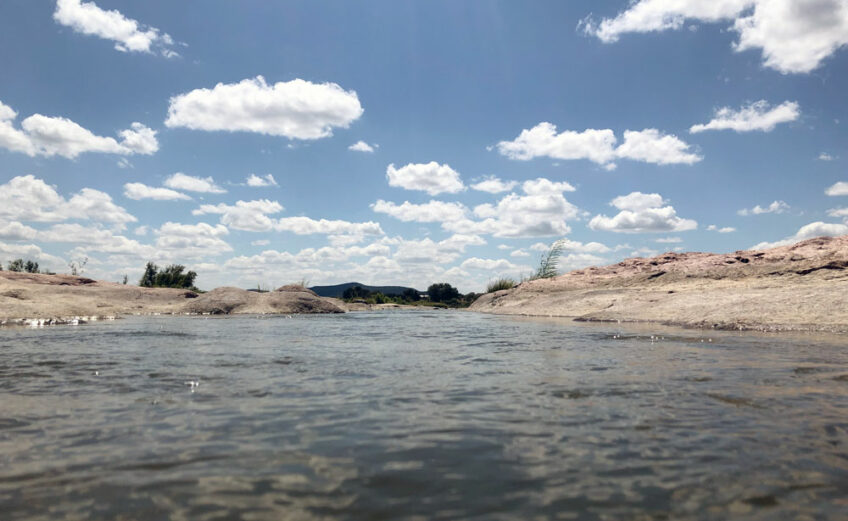The Llano River forms the swimming holes and sandy beaches of the Kingsland Slab on FM 3404 in Kingsland. The river flows east for a little over 100 miles through Kimble, Mason, and Llano counties before joining the Colorado River and Lake LBJ in the Highland Lakes. Staff photo by Jennifer Greenwell