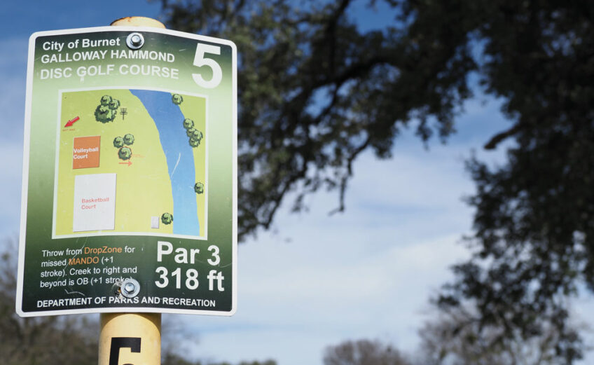 The disc golf course at the YMCA of the Highland Lakes at Galloway-Hammond is an 18-hole challenge. Staff photo by Daniel Clifton