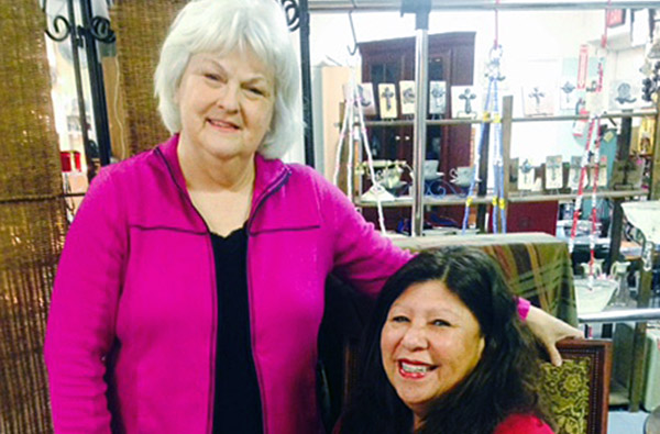Co-owners Donna Petty and Rosie Franco of Chique, Unique and Antique, 1707 U.S. 281 North at Seventh Street. The one-of-a-kind Marble Falls store features vintage, antique and collector’s items, which include dishes, clothing, furniture, decor and jewelry. Staff photo by Cindi Ashford