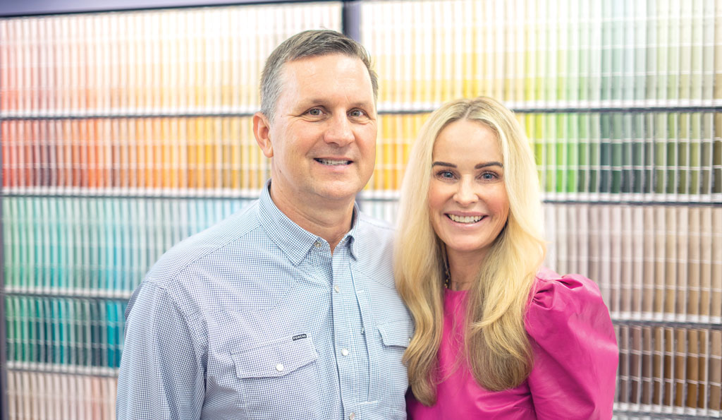 Jeff and Lara Ford, co-owners of Ford & Crew in Marble Falls, are painting professionals. Since 2000, the family-run business has helped homeowners transform their living space through color. Staff photo by Dakota Morrissiey