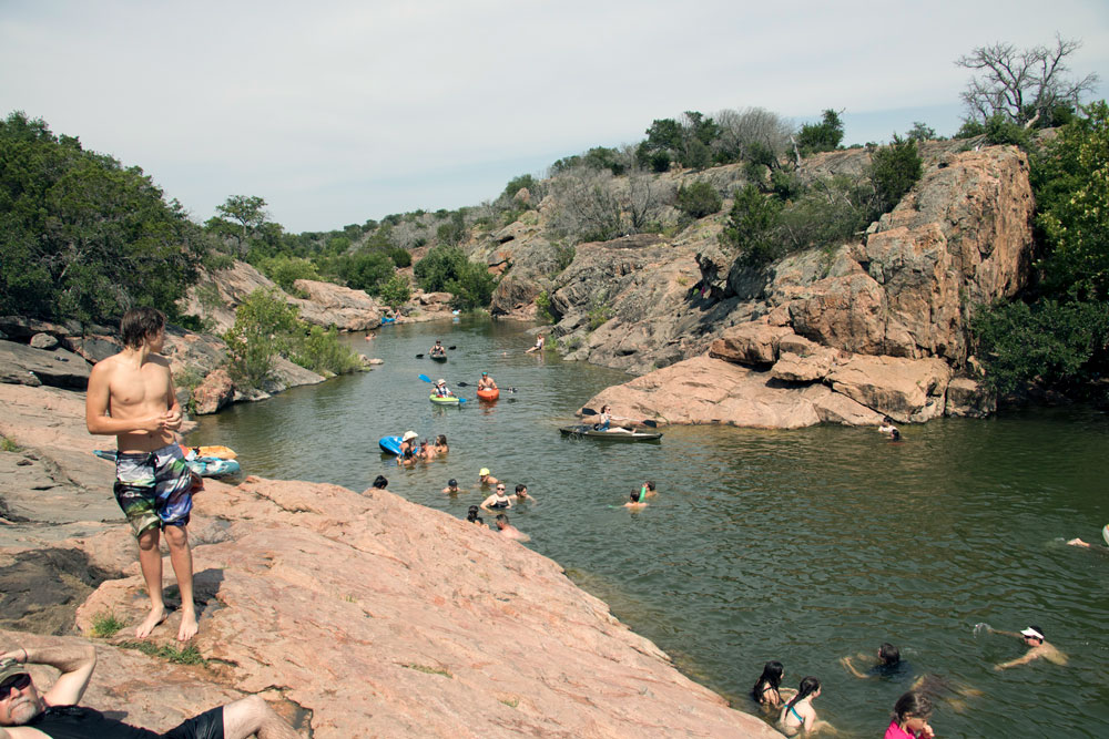 Swim, float, jump, and sunbathe at Devil’s Waterhole in Inks Lake State Park. Staff photo by Jared Fields
