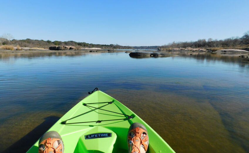 Take a kayaking trip on the Highland Lakes, including Lake Marble Falls, during the winter. You might have the water to yourself. Staff photo by Jennifer Greenwell