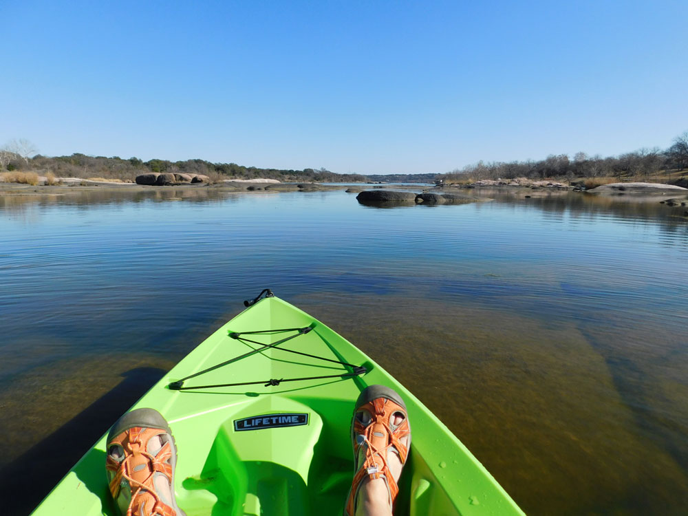 Take a kayaking trip on the Highland Lakes, including Lake Marble Falls, during the winter. You might have the water to yourself. Staff photo by Jennifer Greenwell