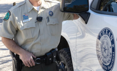 Texas Parks and Wildlife Department State Park Police Officer Tim Elmore, assigned to Inks Lake State Park, is a 2021 Locals Love Us favorite law enforcement officer. Staff photo by Daniel Clifton