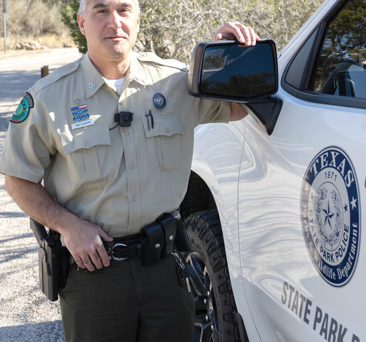 Texas Parks and Wildlife Department State Park Police Officer Tim Elmore, assigned to Inks Lake State Park, is a 2021 Locals Love Us favorite law enforcement officer. Staff photo by Daniel Clifton