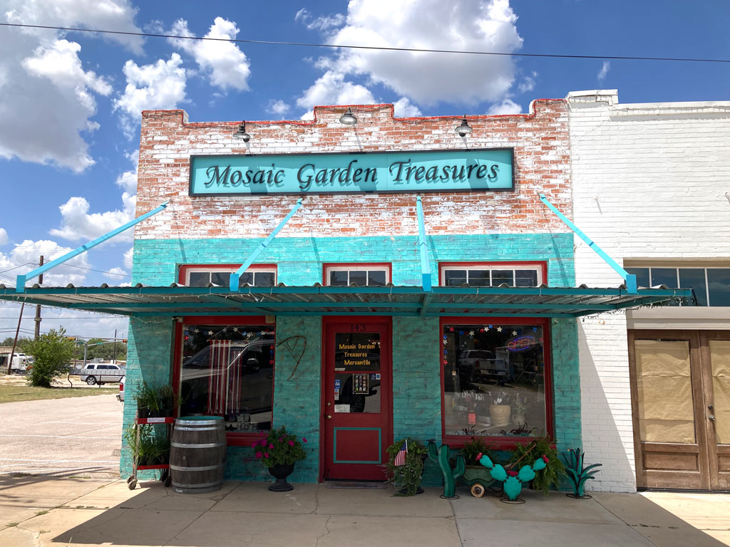 Mosaic Garden Treasures, 143 E. Vaughn St. in Bertram, is filled with vintage items and locally made goods, including those of the friendly owner and her grandchildren. Staff photo by Alecia Ormsby