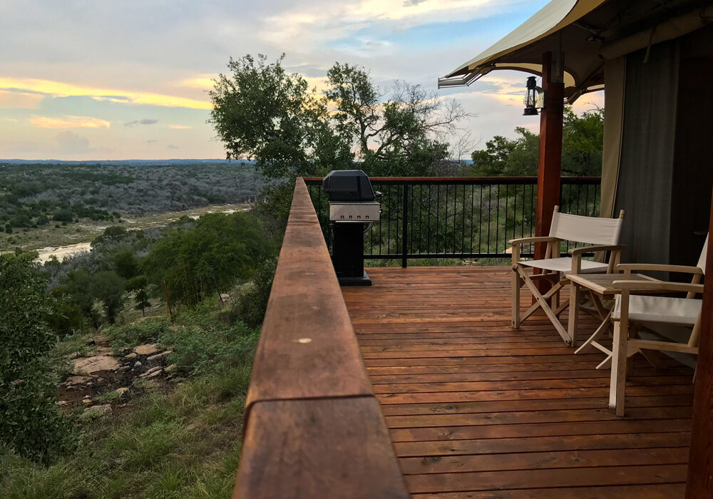 Get away from the hustle and bustle of daily life: Stay in a luxury safari tent overlooking the Pedernales River at Walden Retreats in Johnson City. Staff photo by JoAnna Kopp