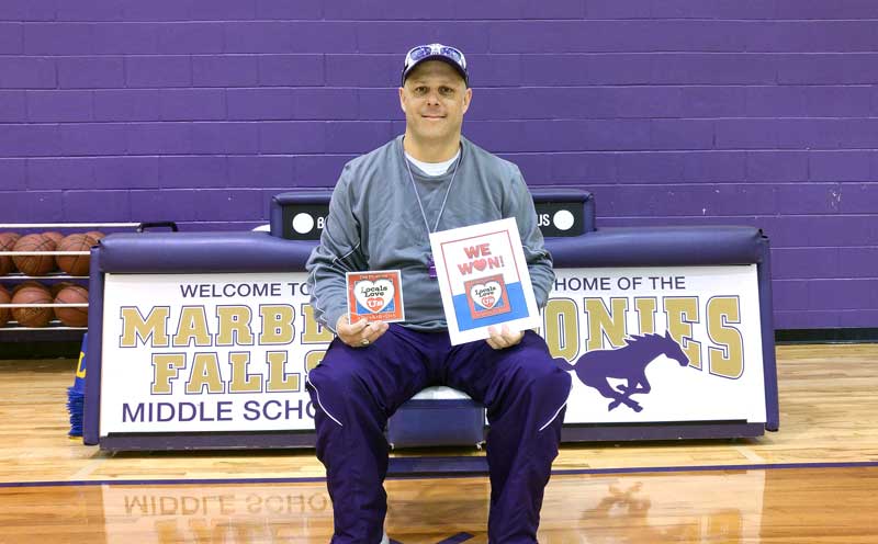 Marble Falls Middle School boys coordinator Jamie Graham was voted by The Picayune readers as the Locals Love Us Best School Coach in the Marble Falls area. Staff photo by Jennifer Fierro