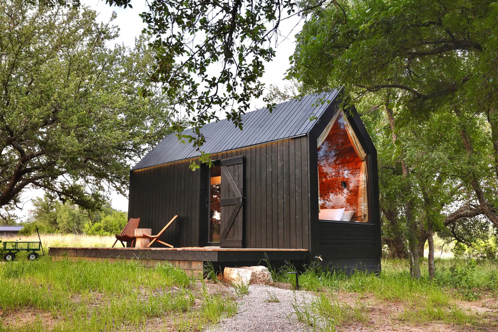 A 200-acre retreat in Round Mountain, NowHere has four cabins, an open-air clubhouse, and multiple spots to host wedding ceremonies. Courtesy photo