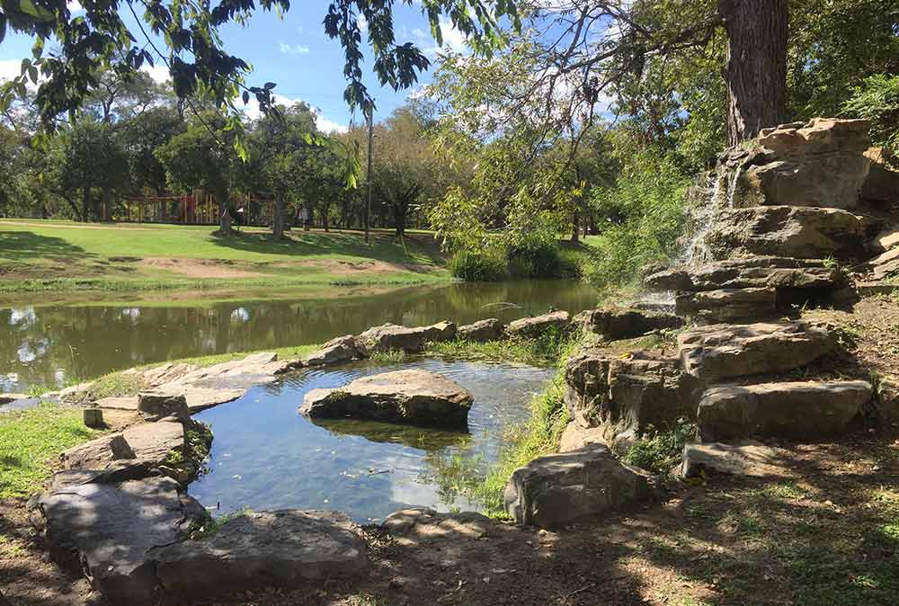 Relax at the shady and green Johnson Park in Marble Falls. Staff photo by JoAnna Kopp