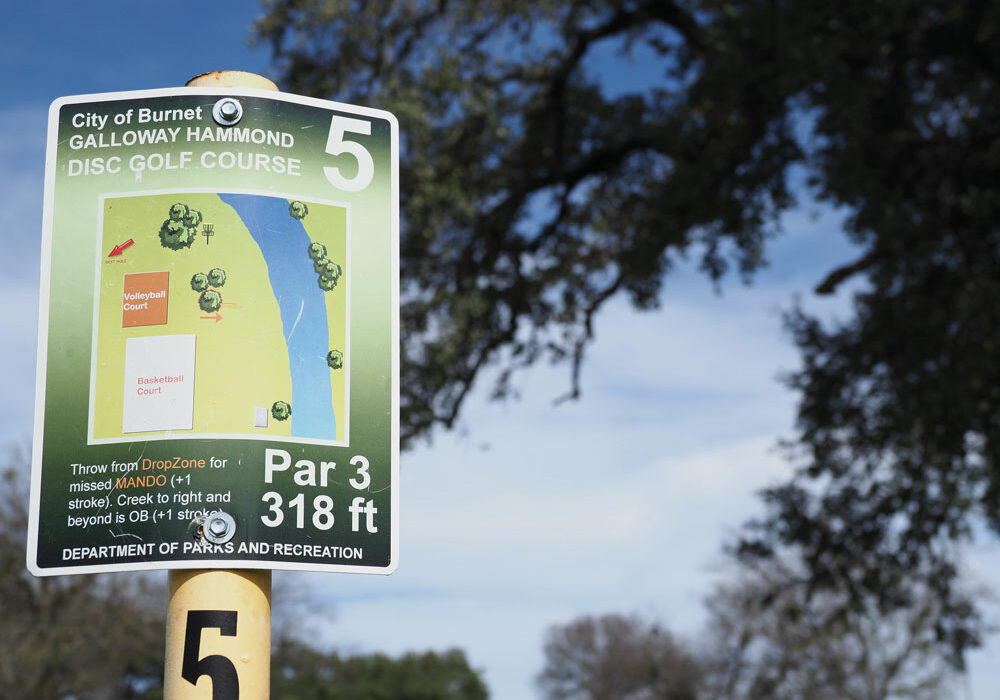 The disc golf course at the YMCA of the Highland Lakes at Galloway-Hammond is an 18-hole challenge. Staff photo by Daniel Clifton