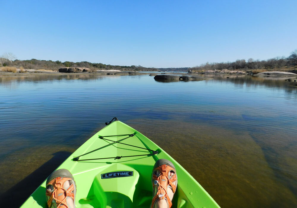 Take a kayaking trip on the Highland Lakes, including Lake Marble Falls, during the winter. You might have the water to yourself. Staff photo by Jennifer Greenwell