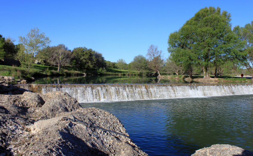 Blanco State Park along the Blanco River is a peaceful outing, even when The Falls (pictured) are not running due to drought. File photo