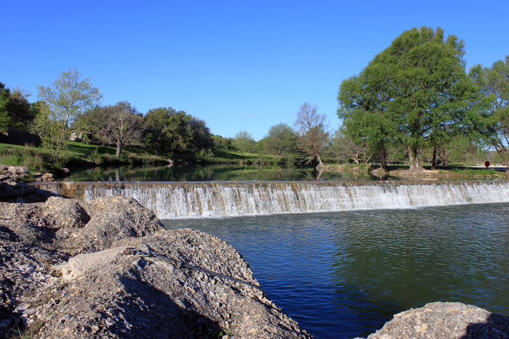 Blanco State Park along the Blanco River is a peaceful outing, even when The Falls (pictured) are not running due to drought. File photo