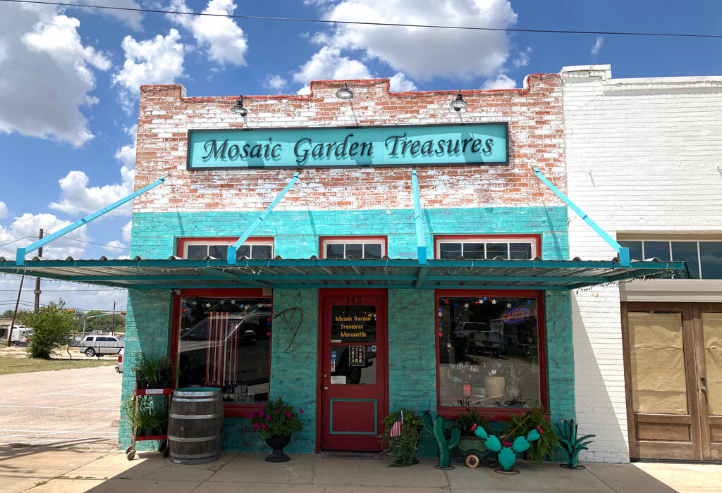 Mosaic Garden Treasures, 143 E. Vaughn St. in Bertram, is filled with vintage items and locally made goods, including those of the friendly owner and her grandchildren. Staff photo by Alecia Ormsby