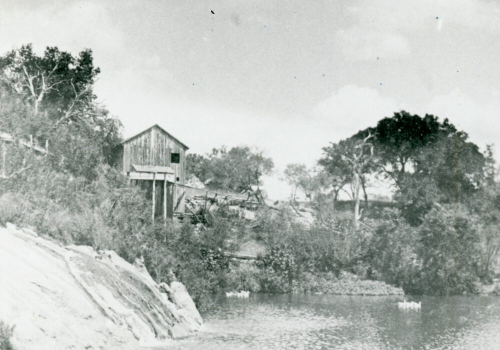 At its founding, Mormon Mill hosted a population of about 250, supported a sawmill and gristmill, skilled furniture craftsmen, and blacksmiths. Locals farmed, hunted, and made simple crafts. Photo courtesy of The Falls on the Colorado Museum