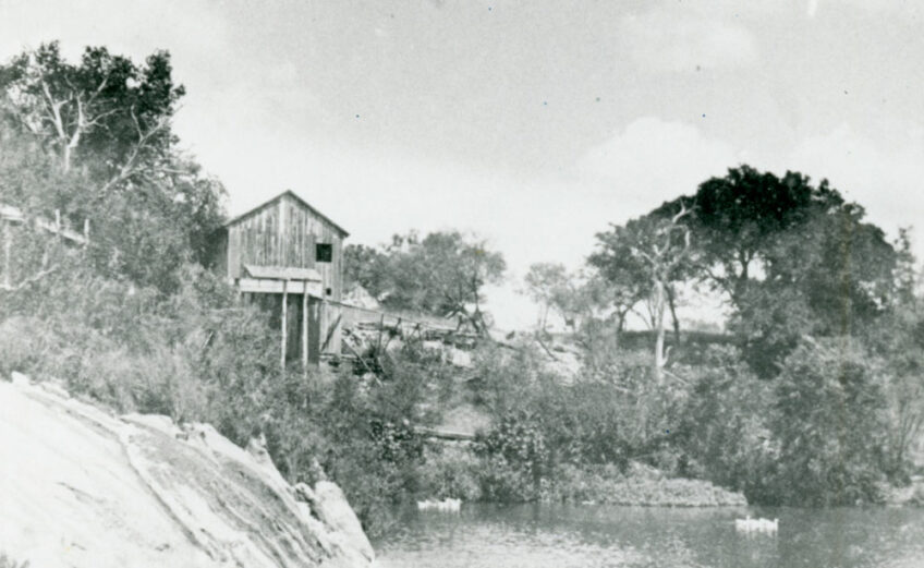 At its founding, Mormon Mill hosted a population of about 250, supported a sawmill and gristmill, skilled furniture craftsmen, and blacksmiths. Locals farmed, hunted, and made simple crafts. Photo courtesy of The Falls on the Colorado Museum