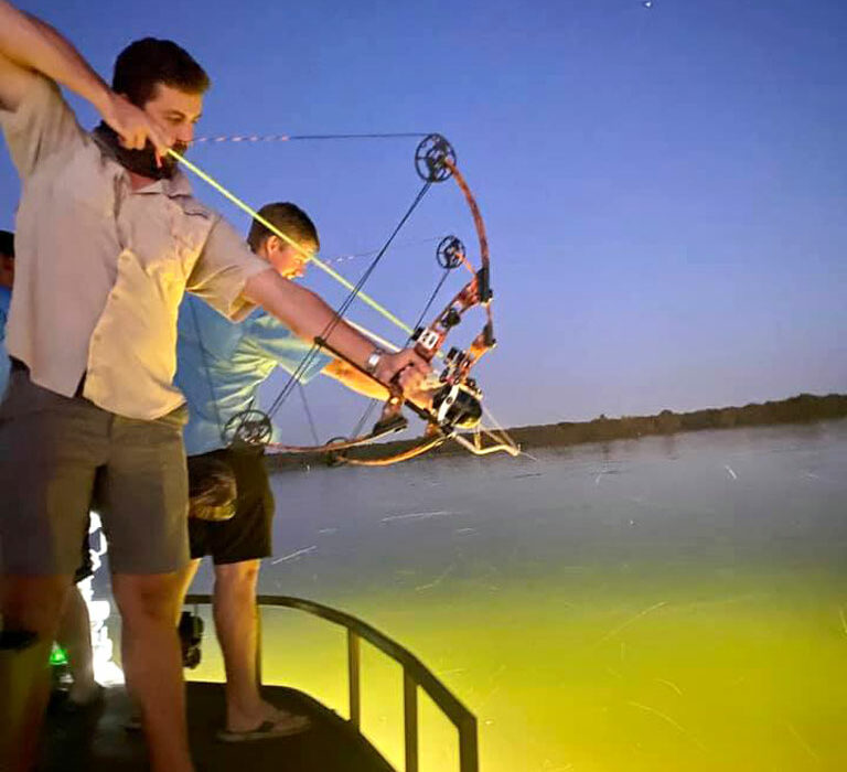 Texans 13 years and older can go bow fishing, a sport that targets non-game species such as alligator gar, carp, buffalo, and drum. Courtesy photo