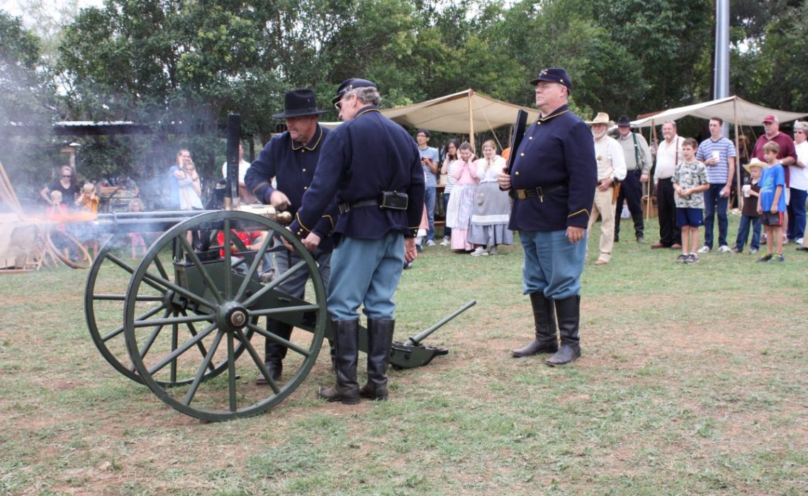 firing the cannon at Fort Croghan