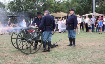 firing the cannon at Fort Croghan