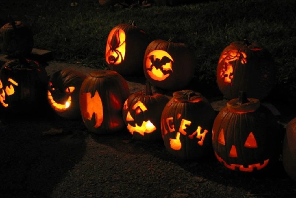 Carved pumpkins in Llano